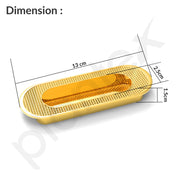 Plantex Sliding Door Handle/Concealed Handle for Sliding Door/96mm Concealed Handle for Wardrobe/Kitchen Cabinet - Pack of 2 (PVD Gold)