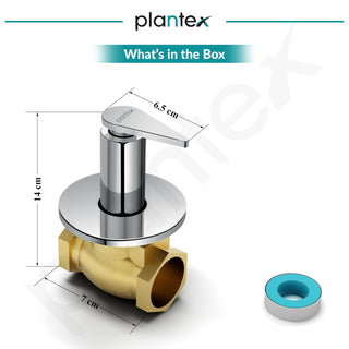 Plantex Pure Brass 25 mm Toilet Flush Valve for Toilet with Teflon Tape & Brass Wall Flange for Commercial & Residential Use-(LEA-720-Chrome)