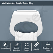 Plantex Acrylic Napkin Holder for Washbasin/Towel Ring for Bathroom/Wall Mounted Towel Hanger/Bathroom Accessories (Capsule - White)