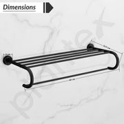 Plantex 304 Grade Stainless Steel 24 inch Towel Rack for Bathroom/Towel Stand/Hanger/Bathroom Accessories - Daizy (Black)