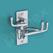 Plantex 4 Pin Stainless Steel Flexible Hooks for Bathroom/Cloth Hangers/Door Hangers/Movable Hook/Robe Hooks for Bathroom - Pack of 4 (Matt)