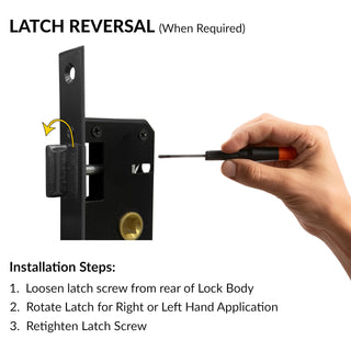Plantex Aluminium Door Lock/Mortise Lock for Door/Robust Door Handle for Home with Lock Body & Cylinder - (Round, DTM-639-Black)