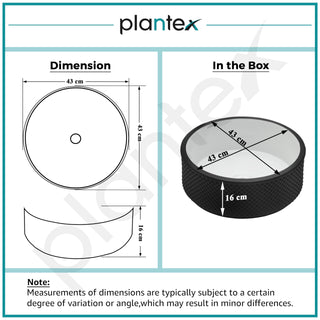 Plantex Round Ceramic Table Top Wash Basin/Designer Counertop Washbasin/Vessel Sink for Bathroom/Home/Restaurant (White & Black-17 x 17 x 6 Inch)