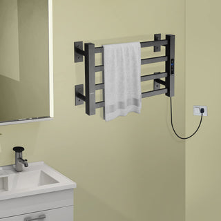 Plantex Aluminium Shock-Free Heating Towel Rack/Towel Bar/Towel Stand/Hanger/Towel Warmer Machine for Bathroom Accessories(Rich-Black)