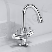 Plantex Pure Brass Basin Sink Mixer Tap Hot and Cold/Mixer Tap for Bathroom/Wash Basin Tap with Teflon Tape -7 Year Warranty by Plantex (ICO-909-Chrome)