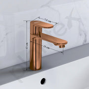 Plantex Pure Brass Single Lever Pillar tap for wash basin/Table top wash basin tap with Teflon tape/Quarter Turn tap for wash basin/Wash basin tap-(ORN-203-Rose Gold)