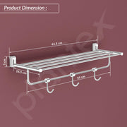 Plantex Smero Pure Brass 24 inch Towel Rack for Bathroom/Towel Stand/Hanger/Towel Holder/Towel Bar/Bathroom Accessories - Superb (Chrome)
