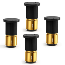 Plantex 3 Inch Sofa Leg for Bed Furniture/Aluminium Sofa Leg for Table/Support Legs/Furniture Leg - Pair of 2 (4 Piece) (DTS-77, Black & Gold)
