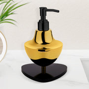 Plantex Gold & Black Stainless Steel and Acrylic Soap Dispenser for Bathroom Countertop/Sink - Pack of 1