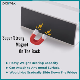 Plantex Magnetic Refrigerator Shelf/Magnetic Shelf for Fridge/Kitchen Organiser Storage Magnetic Spice Rack for Fridge (White)