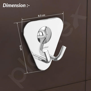 Plantex Pyramid High Grade Stainless Steel Robe Hook for Bathroom/Cloth Stand/Towel Hanger/Bathroom Accessories (Chrome) - Pack of 1