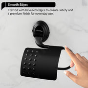 Plantex 304 Grade Stainless Steel Toilet/Tissue Paper Holder Stand for Washroom/Bathroom Accessories - Cubic (Black)