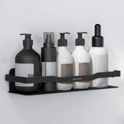 Plantex Self Adhesive Bathroom Shelf/Stainless Steel Bathroom Organiser/Wall Adhesive Shelf/No Drill Bathroom Shelves/Kitchen Organizer-Pack of 1(12x4 Inch, Black)