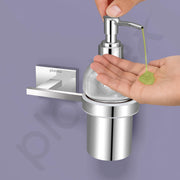 Plantex 304 Grade Stainless Steel wash Basin Handwash Holder and Dispenser for Liquid Soap Bathroom Accessories - Benz (Chrome)