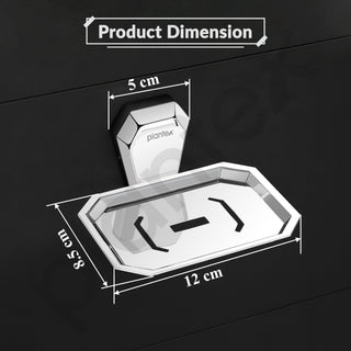 Plantex Soap Holder for Bathroom/304 Grade Stainless Steel Soap Case/Single Soap Dish/Soap Stand/Bathroom Accessories - Pack of 1 (PM-2403, Chrome)