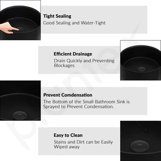 Plantex Matt Pedestal Wash Basin/Acrylic Resin & Quartz Free Standing Wash Basin/Round Basin For Bathroom/Home/Hotel/Restaurant- (Black And Grey, 16 X 16 X 34 Inch)