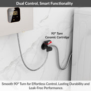 Plantex Angle Valve 2 in 1 with Brass Spindle/Two Way Angle Cock Tap with Wall Flange & Teflon Tape/Angle Valve for Bathroom- Pack of 1 (Saga, Black)