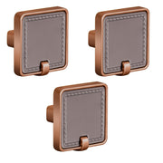 Plantex Knobs for Drawers/Drawer Knobs/Square Knob for Cabinets/Pull-Push Knob for Kitchen/Bedroom/Drawer - Pack of 3 (Rose Gold & Satin Black)