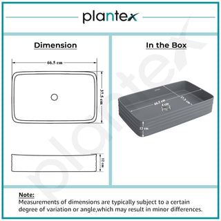 Plantex Ceramic Designer Washbasin for Bathroom/Countertop Bathroom Basin/Rectangle Tabletop Wash Basin for Restaurant/Hotel - (3063, Cloud Grey)