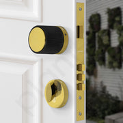 Plantex Main Door Mortise Lock/Brass Heavy Duty Door Knob Lock/Pull Handle Set for Home/Office - Door Accessories (Gold - Black)