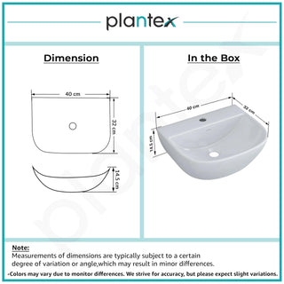 Plantex Ceramic Wall Hung Basin/Washbasin for Bathroom/Wall Mounted Basin/Sink for Bathroom/Living Room (Orchid - White)
