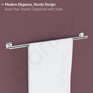 Plantex Bathroom Set/Soap Holder/Tumbler Holder/Towel Rod/Napkin Holder/Robe Hook/Bathroom Accessories - Set of 5 (Chrome)
