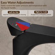 Plantex Brass Wash Basin Mixer Tap/Hot & Cold Basin Mixer Faucet/Deck Mount Pillar Spout for Bathroom Sink - Pack of 1 (APS-4603, Black)