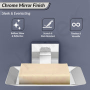 Plantex Aqua Heavy-Duty Stainless Steel Soap Holder for Bathroom/Soap Dish/Soap Stand/Bathroom Accessories - (Chrome)