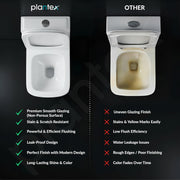Plantex Commode for Toilet/One Piece Western Toilet with Rim Wash-Down Flush/Ceramic One Piece Commode with Soft Closing Toilet Seat - S Trap - (Lunar, White)