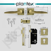 Plantex Premium Main Door Lock with 3 Years of Warranty/Main Door Lock for Home/Mortise Lock for Door - (PT-002- Brass Antique)