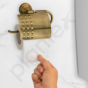 Plantex 304 Grade Stainless Steel Toilet Paper Roll Holder/Toilet Paper Holder/Tissue Paper Roll Holder for Bathroom Accessories - Niko (Brass Antique)