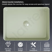 Plantex Melamine Counter Top Wash Basin/Tabletop Basin/Washbasin for Bathroom/Restaurants/Office (Mint Green, 18 x 13 x 4.5 Inch)