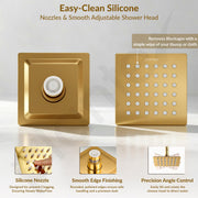 Plantex Stainless Steel Overhead Shower 4 x 4 inch with Water-Saving Technology/High pressure Rain Shower Head without Arm/Bathroom Shower -(Ultra Slim-PVD Gold)