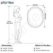 Plantex Resin Frame LED Bathroom Mirror/Designer Mirror for Living Room/Bathroom Mirror with LED Light/Dressing Room - Capsule Shape (Black, 32 x 24 Inch)