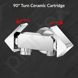 Plantex Pure Brass Two Way Bib Cock Tap with Compatible for Washing Machine with Water Saving Nozzle Attachment/2 in 1 Bib Tap -(PRI-307-Chrome)