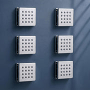Plantex Brass Body Jet Shower for Bathroom/Wall Mounted Square Rain Shower Body Jet/High Pressure Massage Spray Jet - Pack of 6 (Chrome, BSH-022)