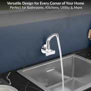 Plantex Sink Cock for Basin/Wall Mount Tap for Kitchen Sink with Wall Flange and Teflon Tape/Sink Cocke Tap/Water Tap - (3504, Chrome)