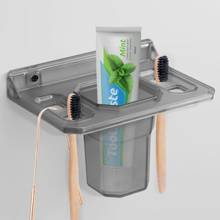 Plantex Unbreakable ABS Plastic Tumbler Holder/Tooth Brush Holder/Bathroom Accessories (Transparent)