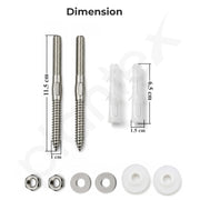 Plantex 10MM Stainless Steel Basin Fastener Set/Heavy Duty Rag/Rack Bolt with Nut/ Washer & Nylon Rawl Plug/Wash Basin/Water Heater/TV Mount & Cabinet Wall Fixing