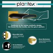 Plantex Main Door Lock/Mortise Lock for Doors - Robust Door Handle for Home with Brass Locks Body & Cylinder (PT-014, Gold & Black)