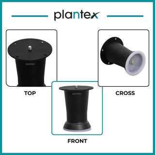 Plantex 4 Inch Sofa Legs for Bed Furniture/Sofa Legs for Table/Sofa Support Legs with Rubber Grip (Blac, 8 Pcs)