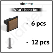 Plantex Cabinet Drawer Pull Knobs | Drawer Knobs Handles | Pull-Push Knobs for Kitchen & Wardrobe - Pack of 6 (Black & Wood)