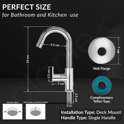 Plantex PAC-1812 Kitchen Sink Tap with Water Efficient Tap Aerator/Wall Mount Sink Tap for Kitchen Basin with 360Ãƒâ€šÃ‚Â° Swivel Spout (Chrome)