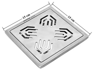 Plantex 304 Grade Stainless Steel Drain Cover/Drainage Cover/Drain Cover for Bathroom/Jali for Bathroom and Balcony- (6x6 inches)