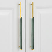 Plantex Stainless Steel & Aluminium Cabinet Handle/288mm Wardrobe Door Handle/Cupboard Pull-Push Handles for Home/Office - Pack of 2 (Green & Gold)