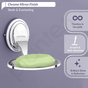 Plantex 304 Grade Stainless Steel Soap Dish/Wall Mounted soap Holder/Soap Dish Holder/Bathroom Accessories Cubic (Chrome)