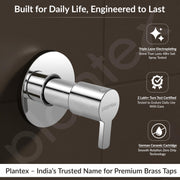 Plantex 25 mm Pure Brass Flush Valve for Toilet with Brass Wall Flange & Teflon Tape-7 Year Warranty/Angle Cocke for Bathroom (FLO-820-Chrome)