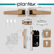 Plantex Premium Main Door Lock With 3 Years Warranty - Mortise Lock Set for Home (PT-004- Rose Gold)