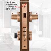 Plantex Door Lock Set with Keys/Mortise Door Lock for Home/Office/Hotel - Pack of 1 (OHMH-21, PVD Rose Gold & Black)