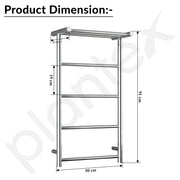Plantex Electric Heated Towel Rail for Bathroom/4-Bar Wall Mounted Towel Warmer/304 Grade Stainless Steel Towel Bar/Fast Heating & Rust Proof - (Chrome, 900mm X 500 X 250mm)